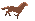 A light chestnut galloping pixel horse