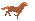 A chestnut with white flashing galloping pixel horse