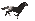 A black apoloosa  galloping pixel horse