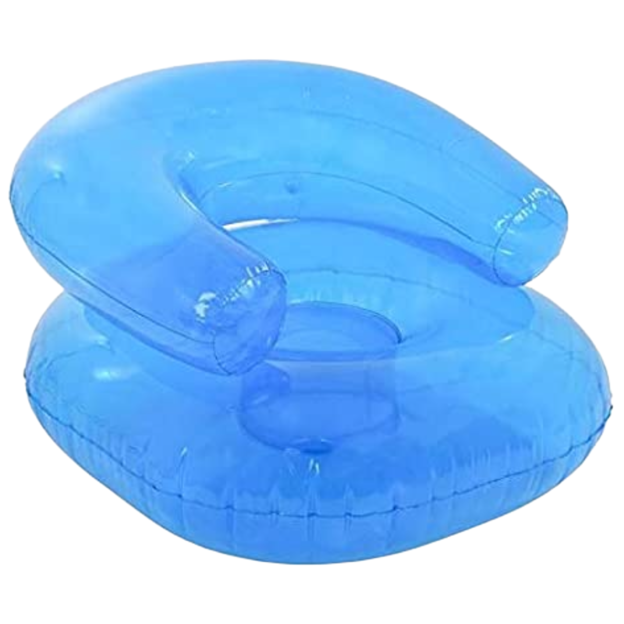 blue inflateable chair